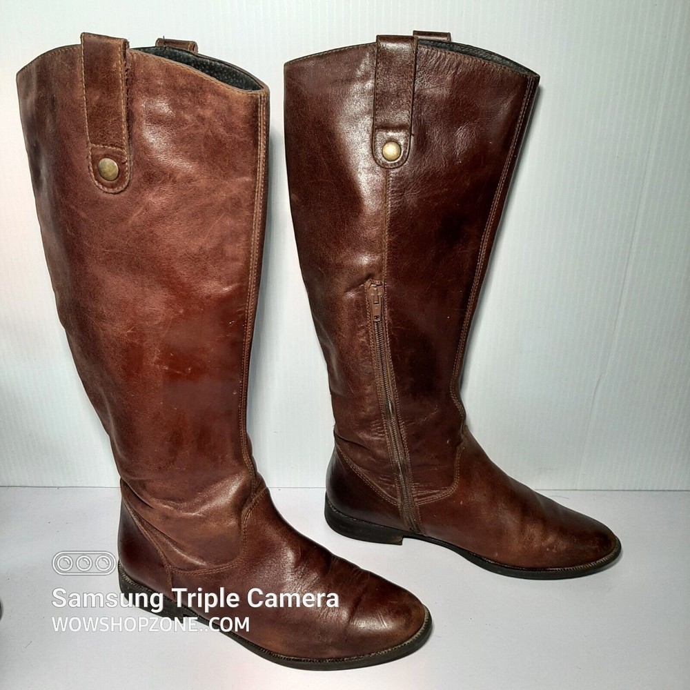 Lavorazione Artigiana Brown Leather Western Riding Boots Womens Size EU38 US 7.5 - Picture 2 of 7
